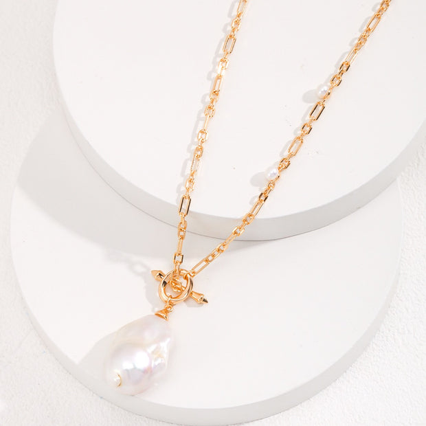 "Baroque Grace" Long Pearl Necklace
