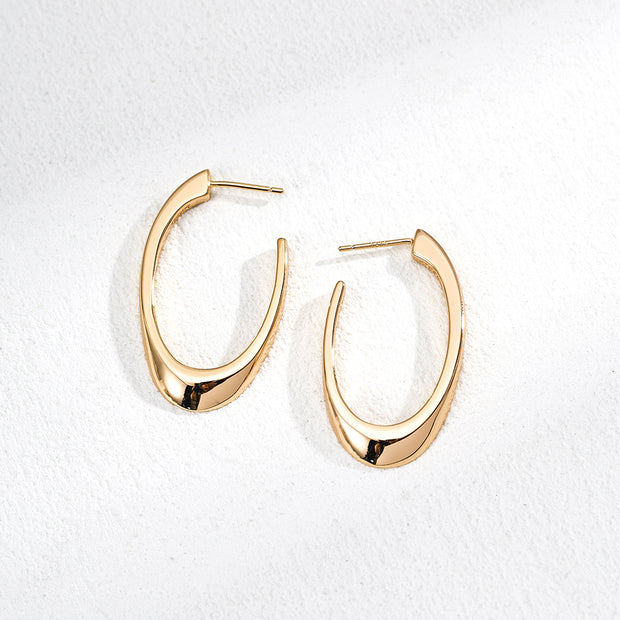 "Lithe Curve" Silver Earrings