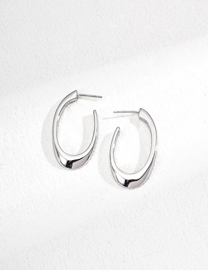 "Lithe Curve" Silver Earrings