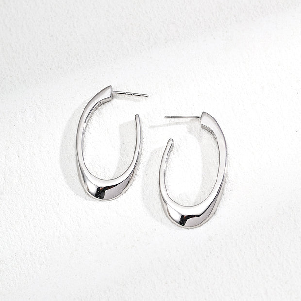 "Lithe Curve" Silver Earrings