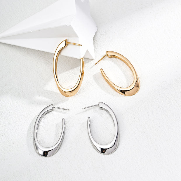 "Lithe Curve" Silver Earrings