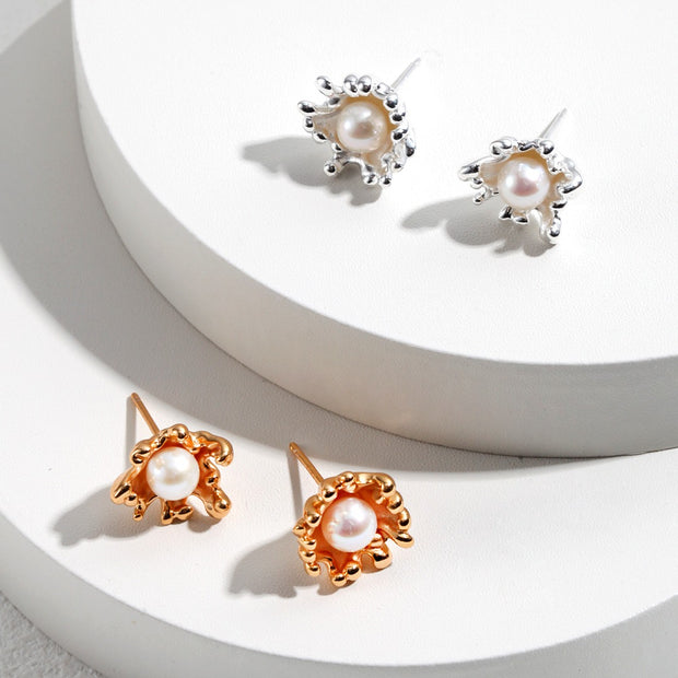 "Wave Dance" Pearl Earrings