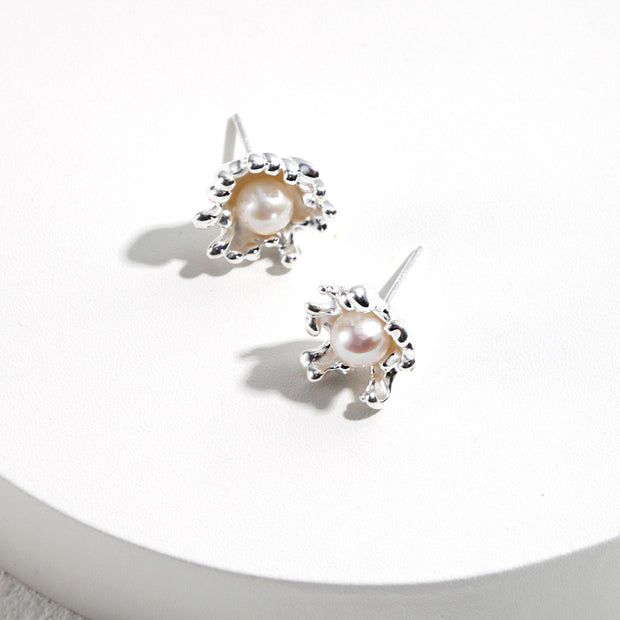 "Wave Dance" Pearl Earrings