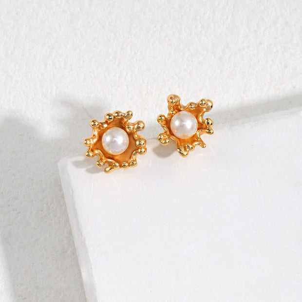 "Wave Dance" Pearl Earrings