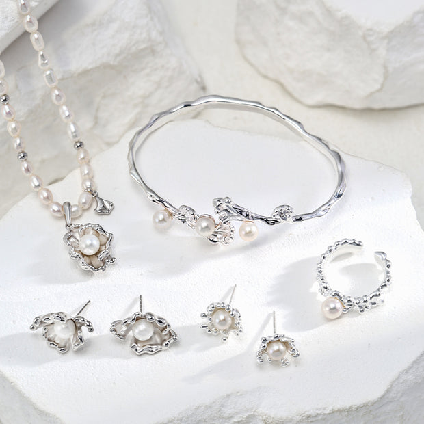 "Wave Dance" Pearl Bangle