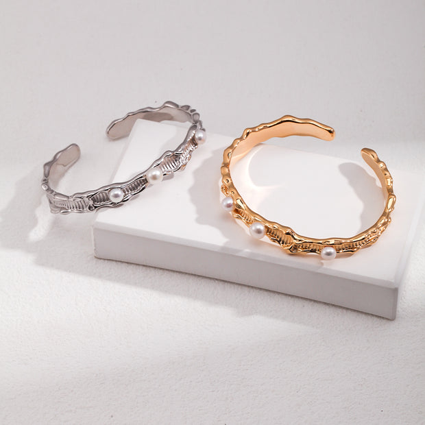 "Wavebound" Silver Bangle