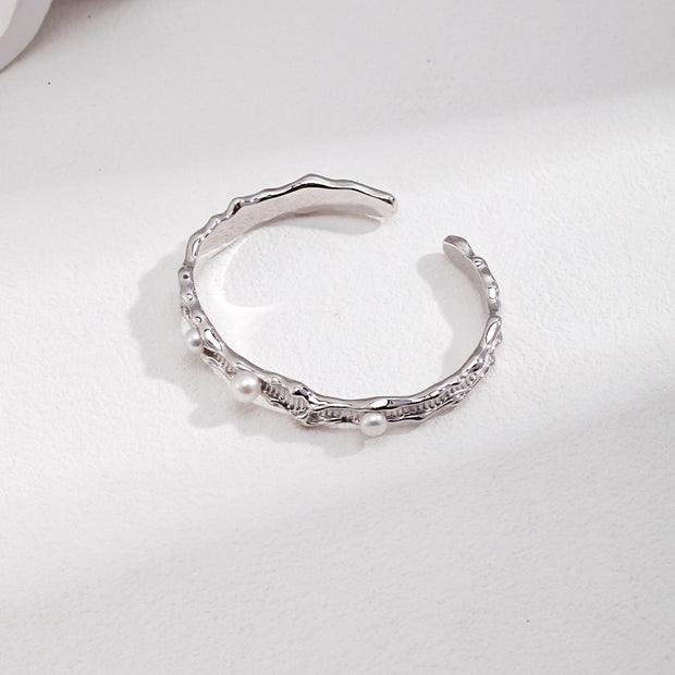 "Wavebound" Silver Bangle