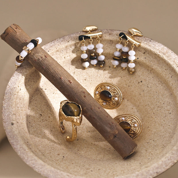 “Vintage Glow” Silver Earrings