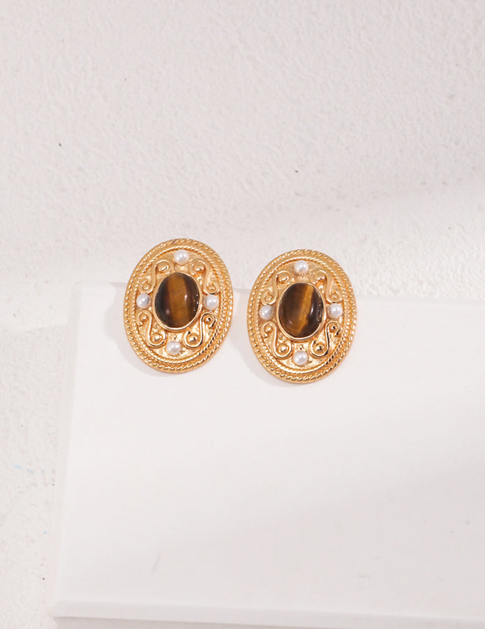 "Crystal Tide"Natural Pearl Czech Glass Earrings