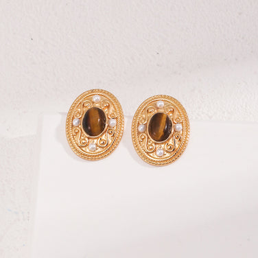 "Crystal Tide"Natural Pearl Czech Glass Earrings