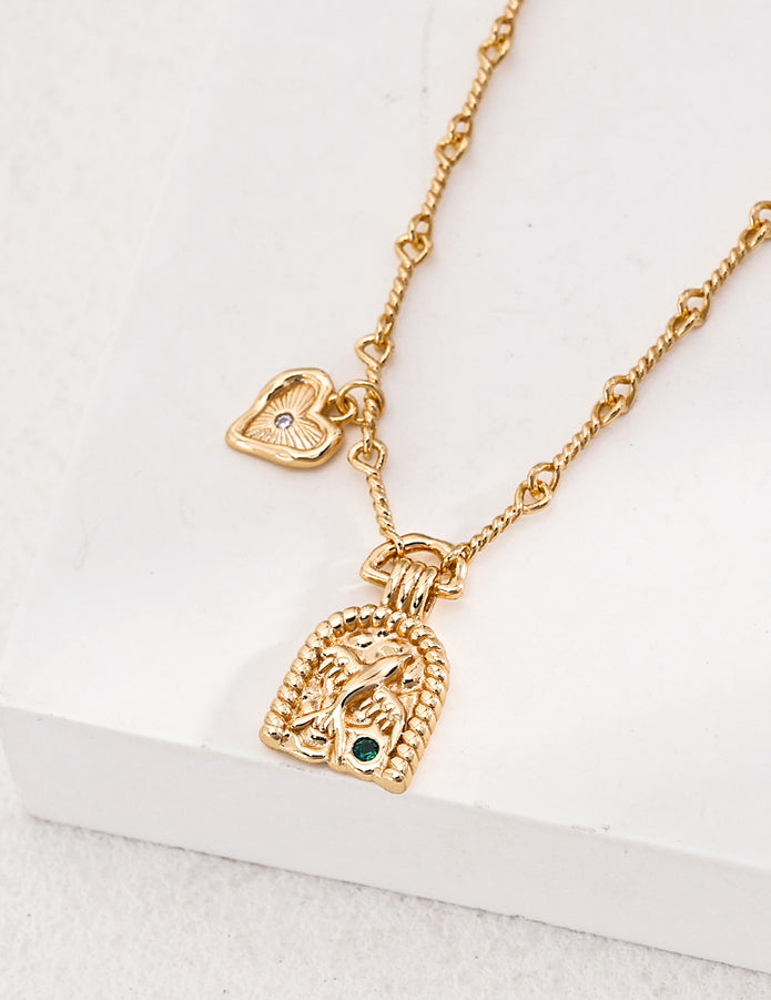 "Heart’s Embrace" Sculpted Heart Necklace