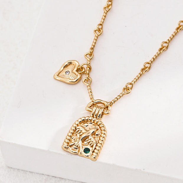 "Heart’s Embrace" Sculpted Heart Necklace