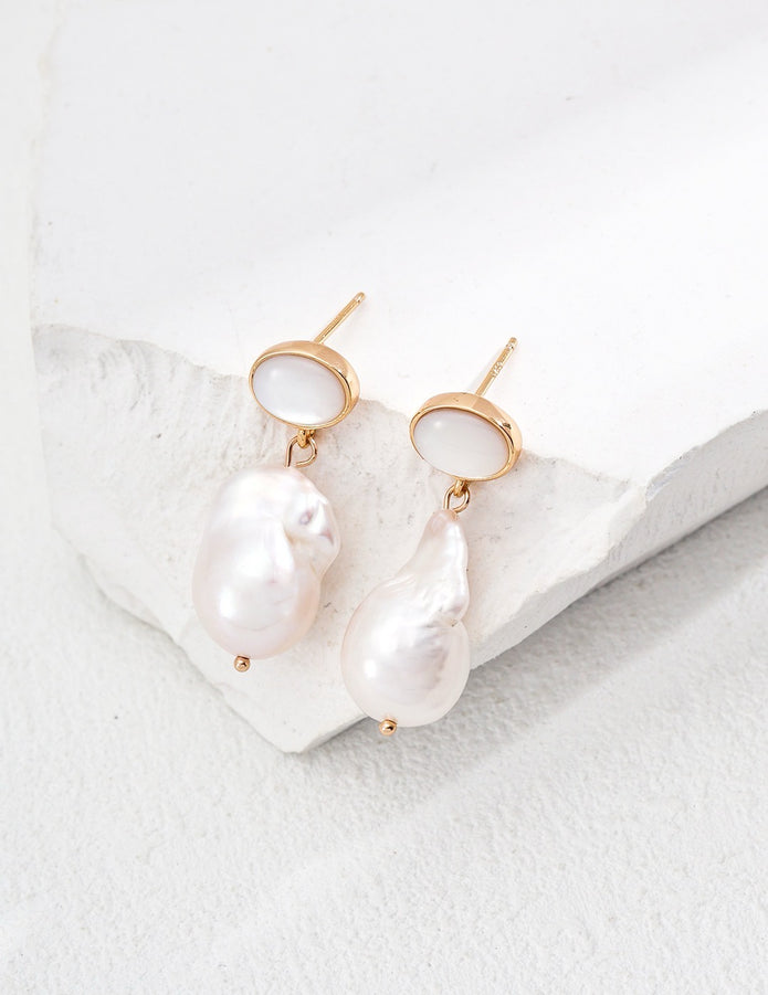 "Seashell Whisper" Pearl Earrings