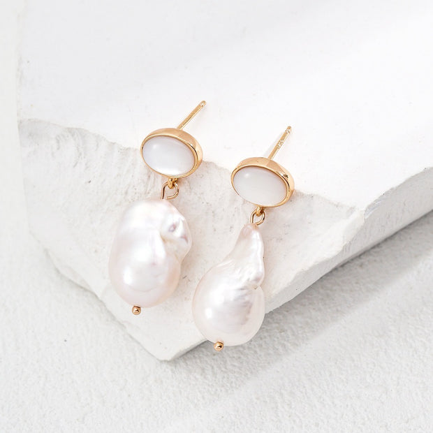 "Seashell Whisper" Pearl Earrings