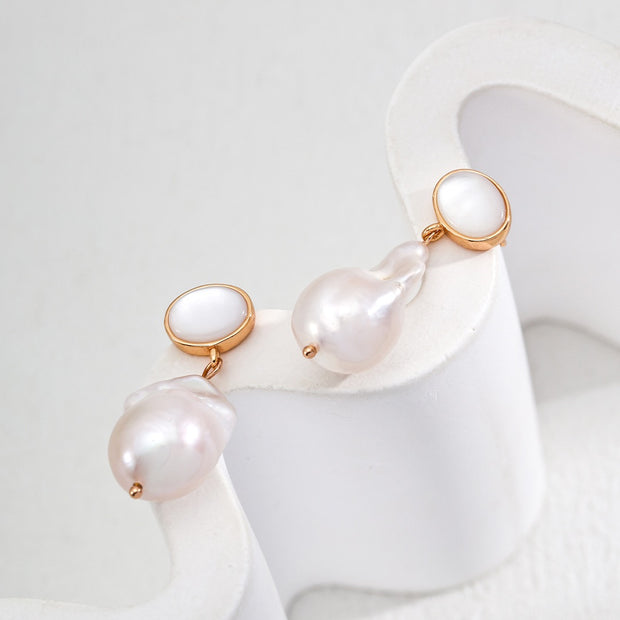 "Seashell Whisper" Pearl Earrings