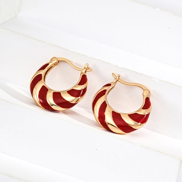 "Red Lush" Enamel Earrings