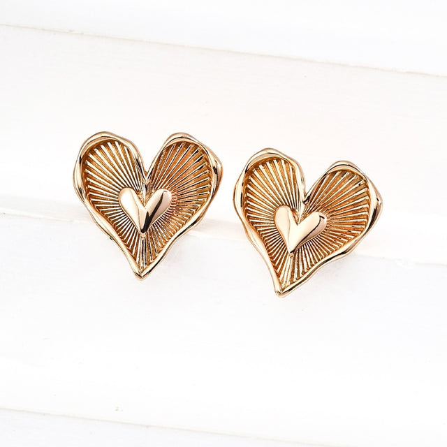 "Heart’s Embrace" Sculpted Heart Earrings