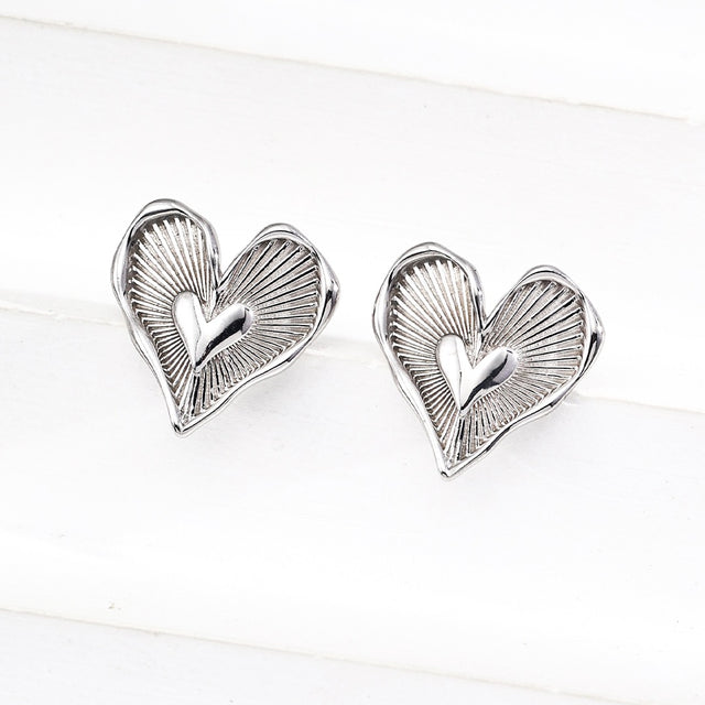 "Heart’s Embrace" Sculpted Heart Earrings