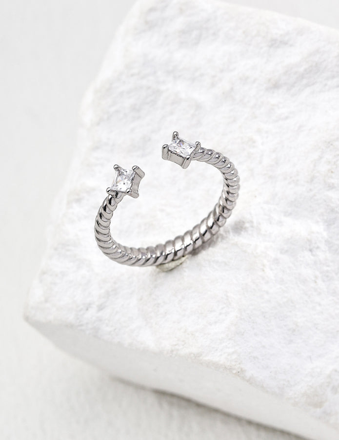 “Lumière” Silver Zircon Ring