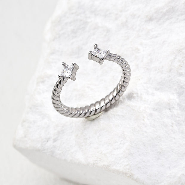 “Lumière” Silver Zircon Ring