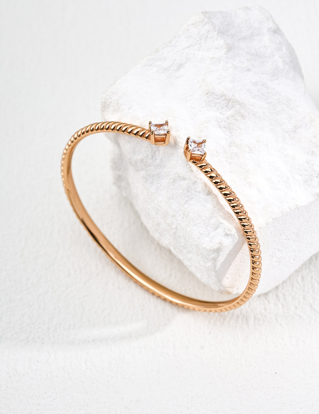 “Lumière” Silver Zircon Bangle