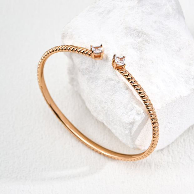 “Lumière” Silver Zircon Bangle