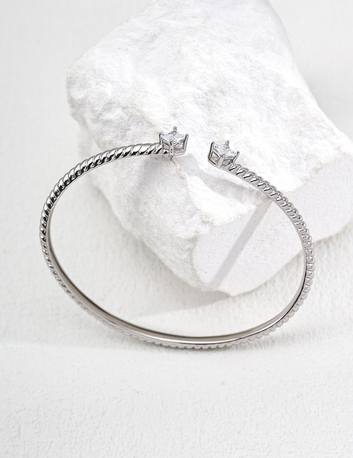 “Lumière” Silver Zircon Bangle