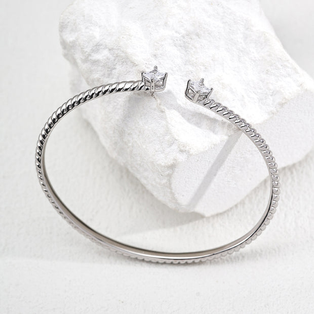 “Lumière” Silver Zircon Bangle