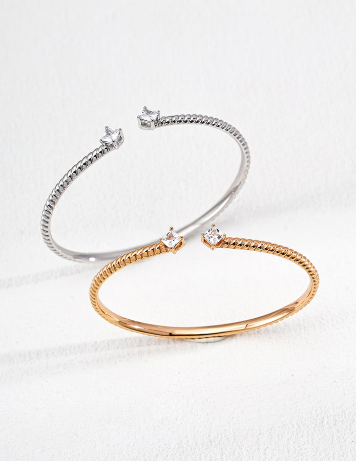 “Lumière” Silver Zircon Bangle