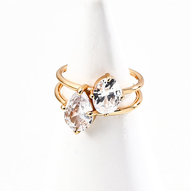 "Sleek Point" Zircon Ring