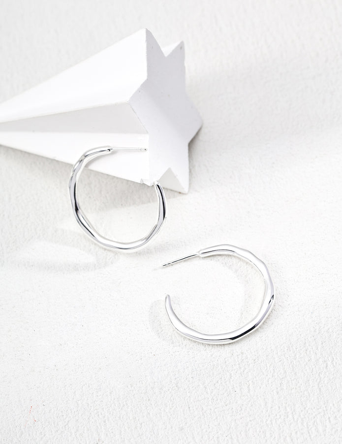 “Molten Flow” Silver Earrings