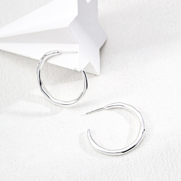 “Molten Flow” Silver Earrings