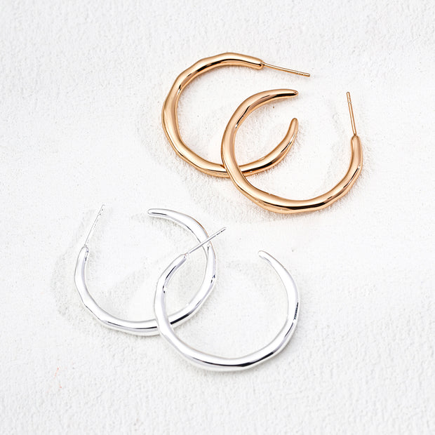 “Molten Flow” Silver Earrings