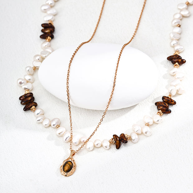 "Crystal Tide"Natural Pearl Czech Glass Pendant