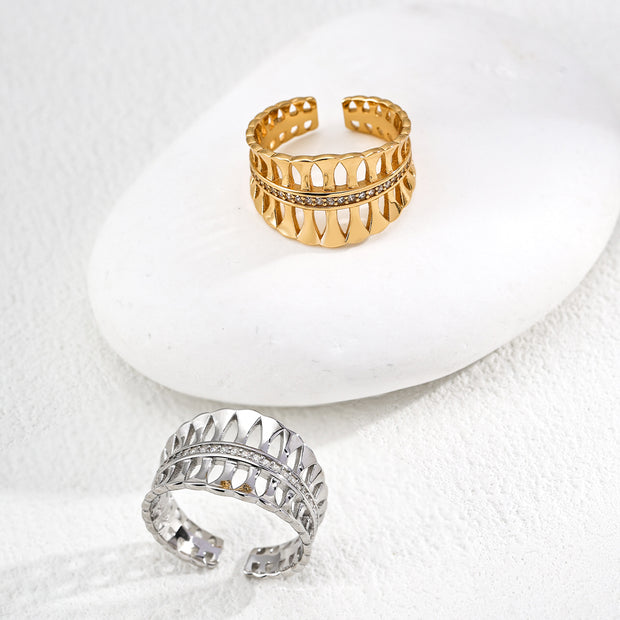 "Leaf Trace" Silver Ring