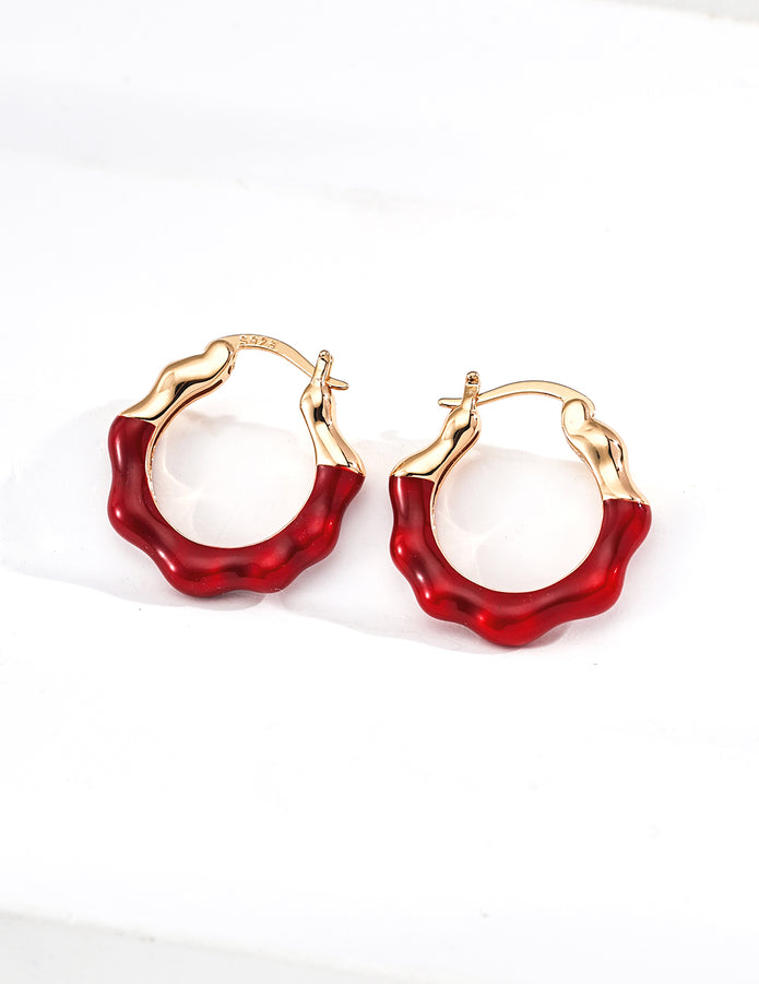 "Ruby Mist" Silver Earrings