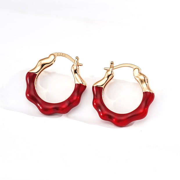 "Ruby Mist" Silver Earrings