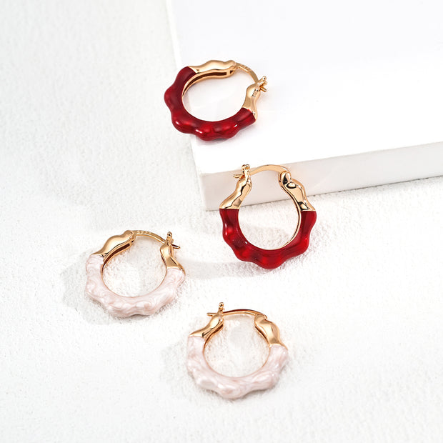 "Ruby Mist" Silver Earrings
