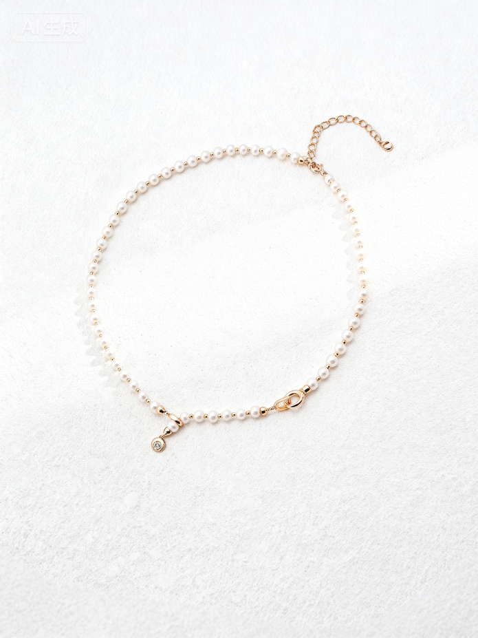 "Eternal Shine" Natural Pearl Zircon necklace