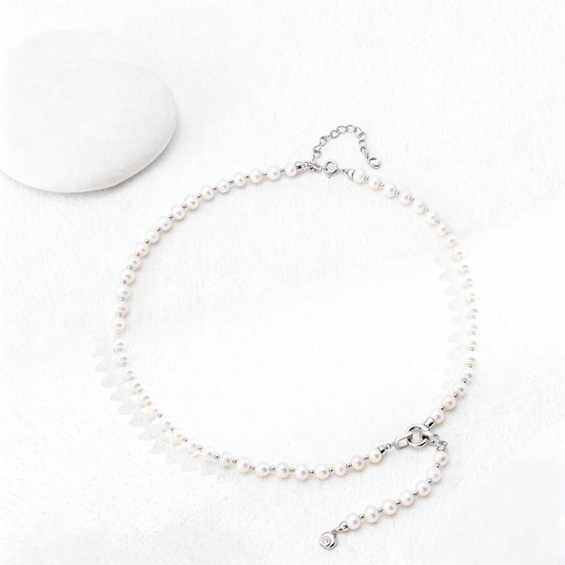"Eternal Shine" Natural Pearl Zircon necklace