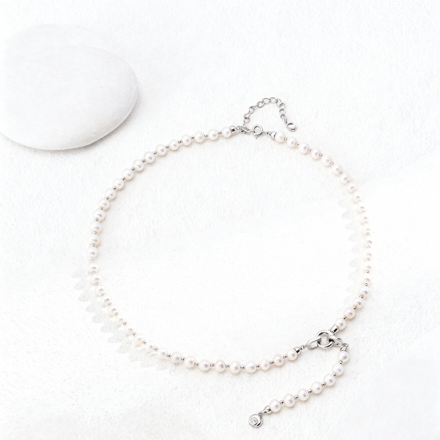 "Eternal Shine" Natural Pearl Zircon necklace